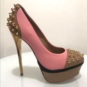 KG Kurt Geiger Hot Pink Spiked Platform Size 7